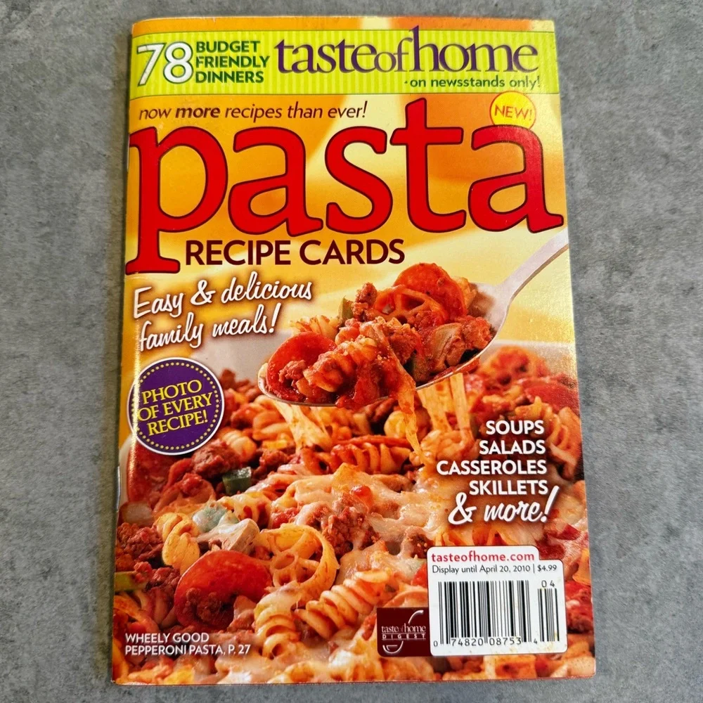 Taste Of Home Pasta Recipe Cards 78 Budget Friendly Dinners
